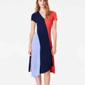 TORY BURCH COLOR BLOCK WALDEN DRESS. SIZE SMALL. NWOT. PERFECT CONDITION.